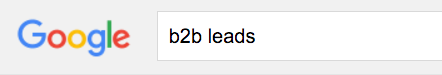 Google search for B2B leads
