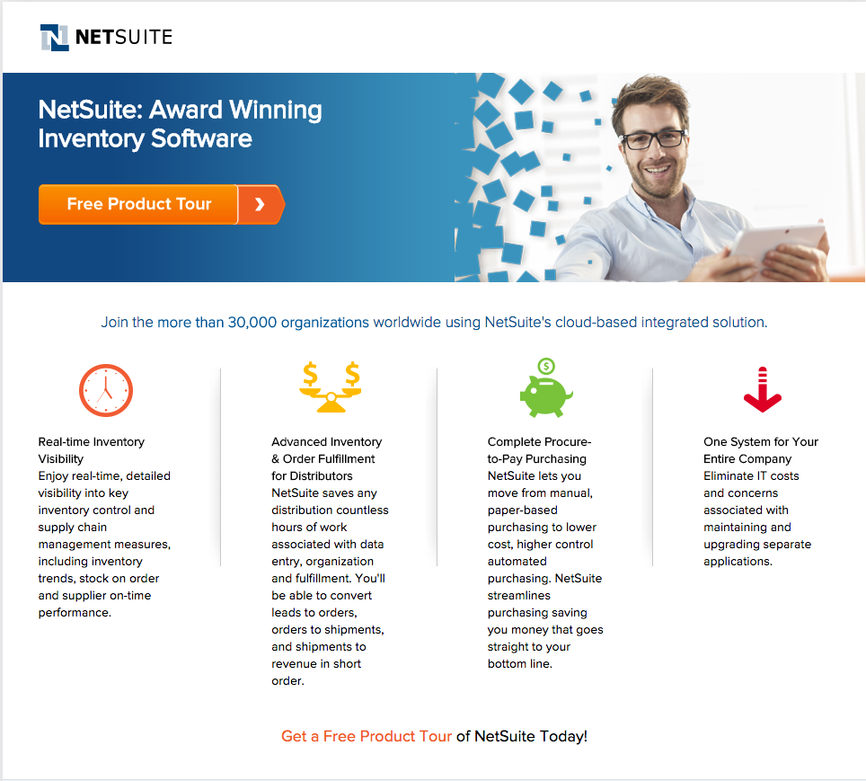 netsuite google adwords landing page example