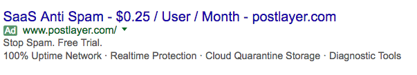 google ad example postlayer