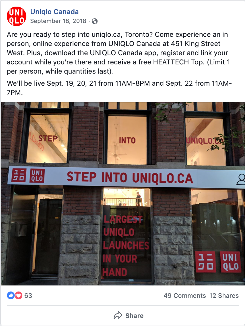 Uniqlo Canada and customer experience